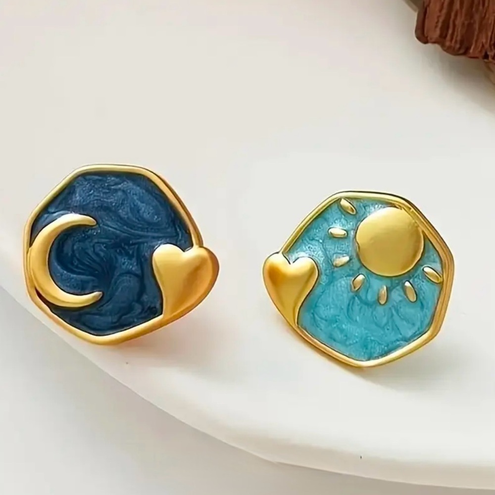 My Moon + Stars Oil Drop Earrings